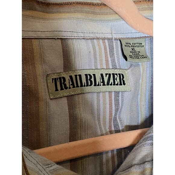 Trailblazer Shirt XL Striped Snap Button Up Western Mens Rockabilly Rodeo Cowboy - Picture 3 of 8